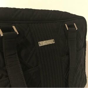 Vera Bradley Black Quilted Top Zip Laptop Bag